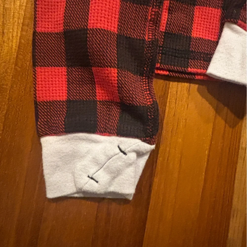 Cuddle Duds Buffalo Plaid Red and Black Girls Pajamas Base Layer